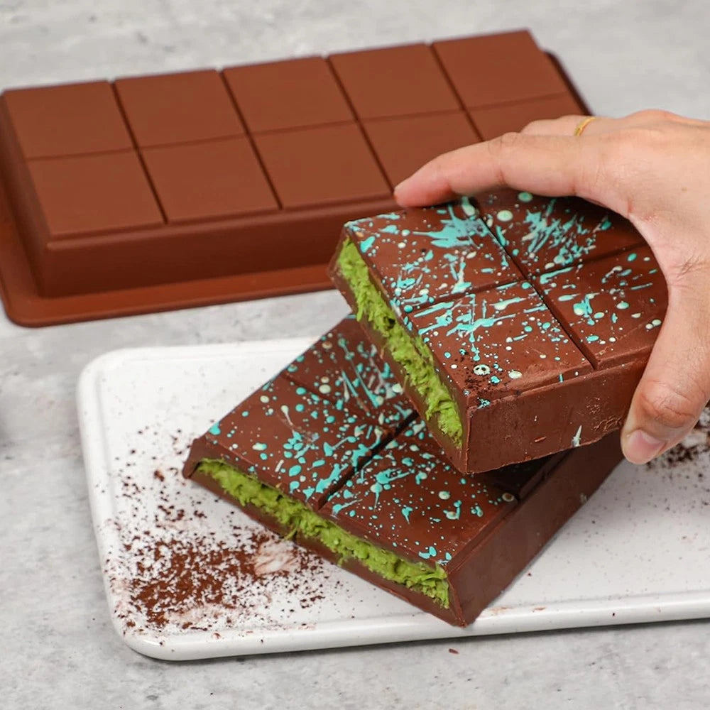 For Dubai Silicone Chocolate Bar Molds with 10 Cavities for Chocolate, Sweet