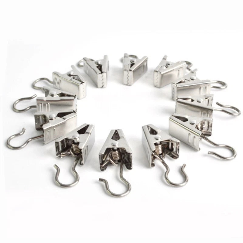 20Pcs Metal Hanging Hook Clips for Drapery Curtains