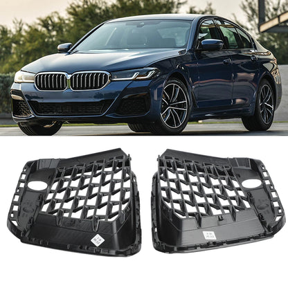 Front Pair Bumper Lower Grille Black ABS for BMW 5 Series G30 (2021)