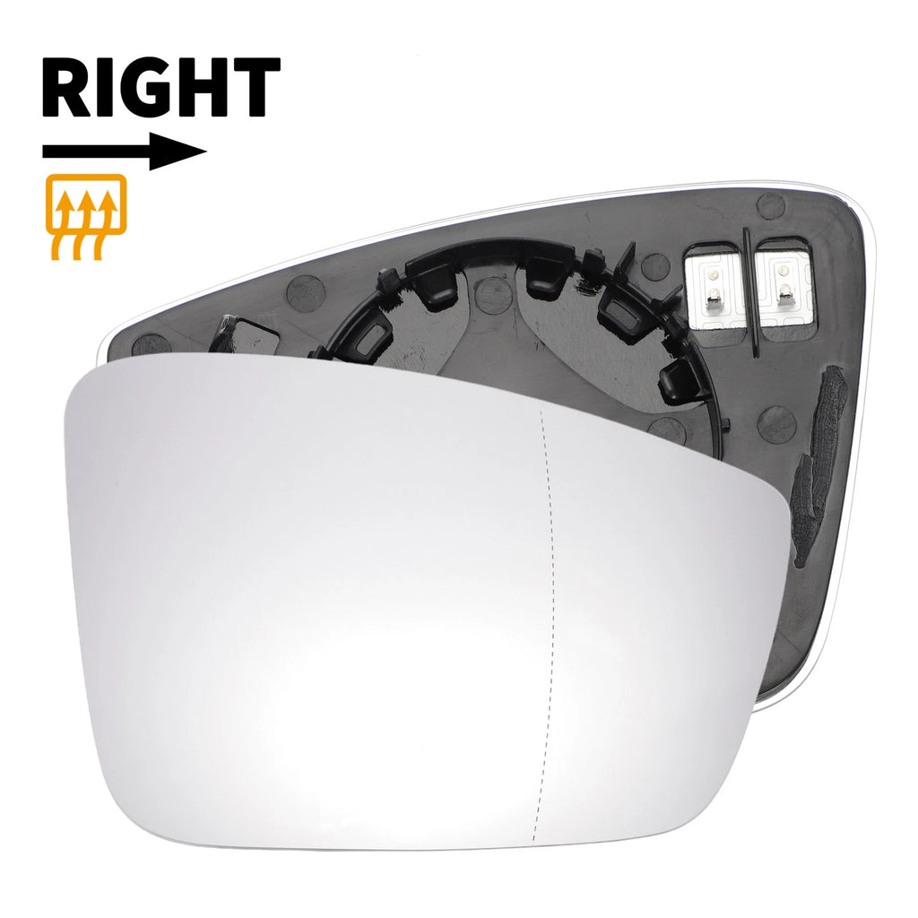 Right Side Heated White Mirror Glass for Skoda Mii (2012–2019)