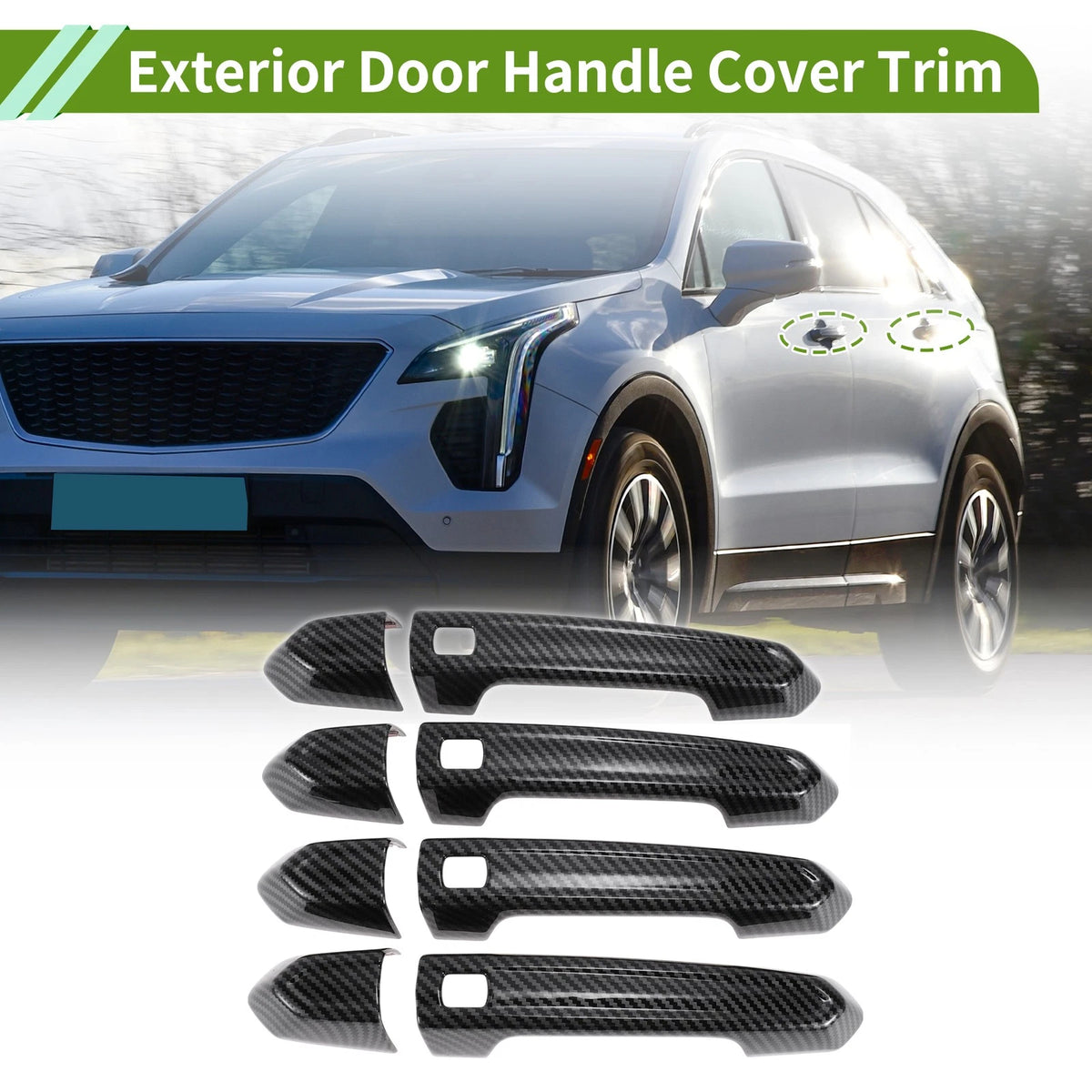 Set of 2 Exterior Door Handle Cover Trim for Cadillac XT4 (2013–2021)