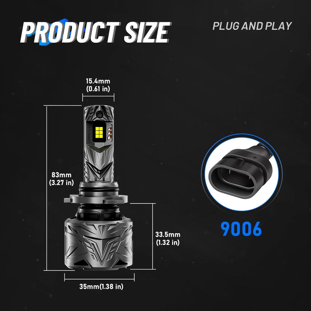 9006 HB4 LED Headlight Bulb Conversion Kit for Low Beam (6500K, 60000LM)
