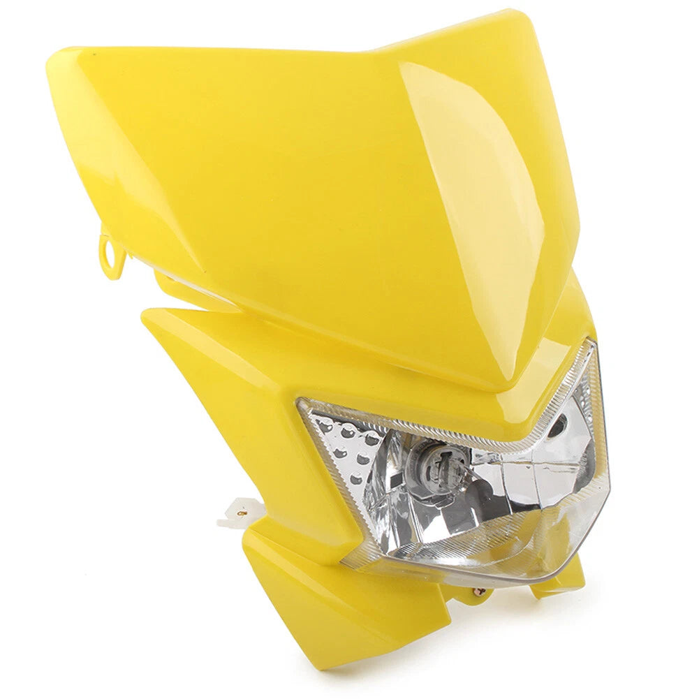Front Headlight for MX Enduro Dirt Bike 250cc (12V 35W, Yellow)