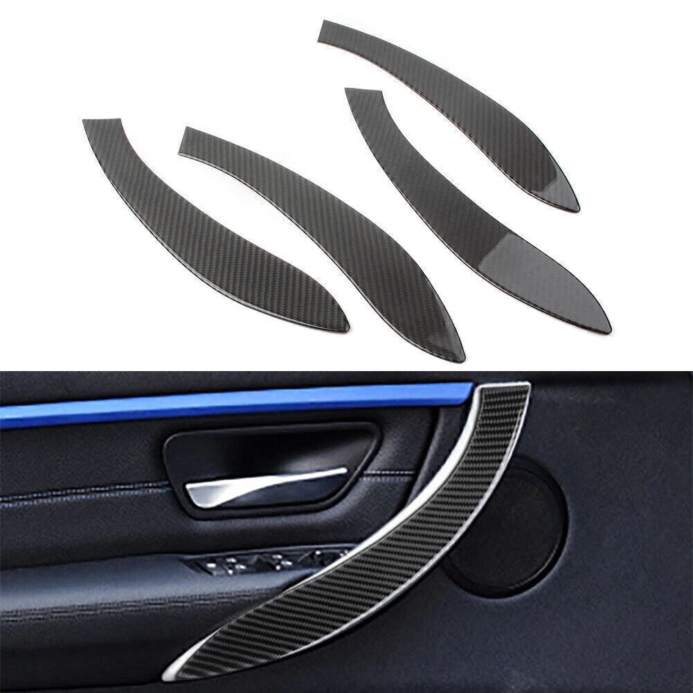 Carbon Look Interior Door Handle Cover Trim for BMW 3 Series (2012–2019)