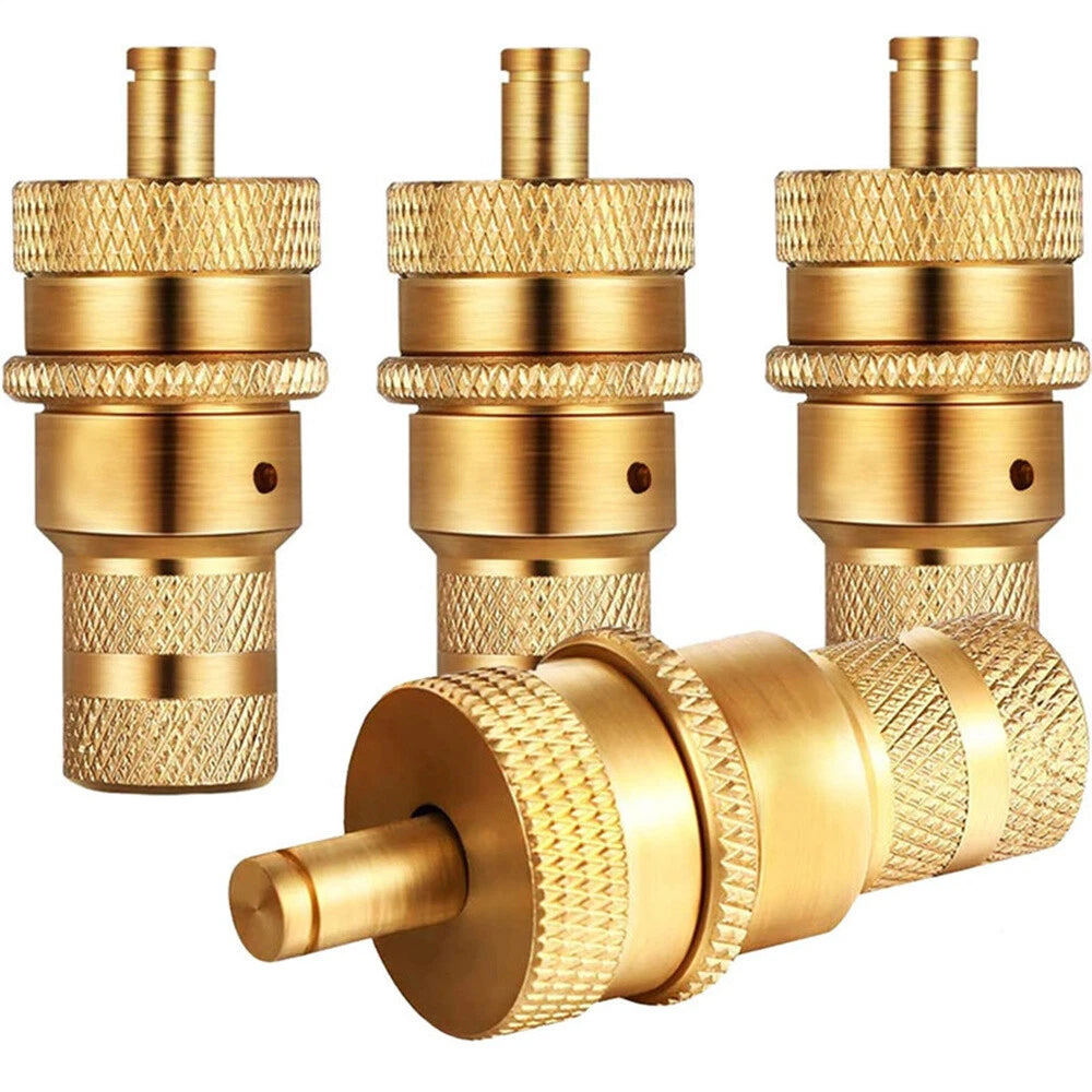 4x Brass Automatic Tire Deflator Kit Adjustable 6-30PSI Tyre Air Valve Core Tool