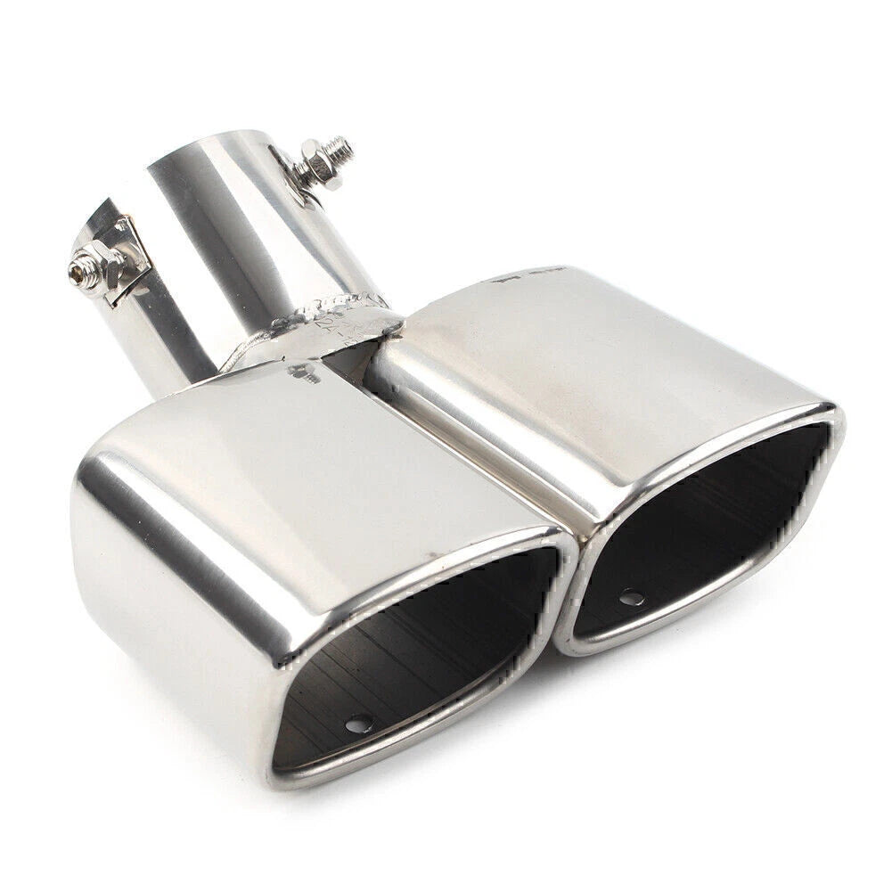Dual Steel Rear Exhaust Pipe Tail Muffler Tip for Universal Fit