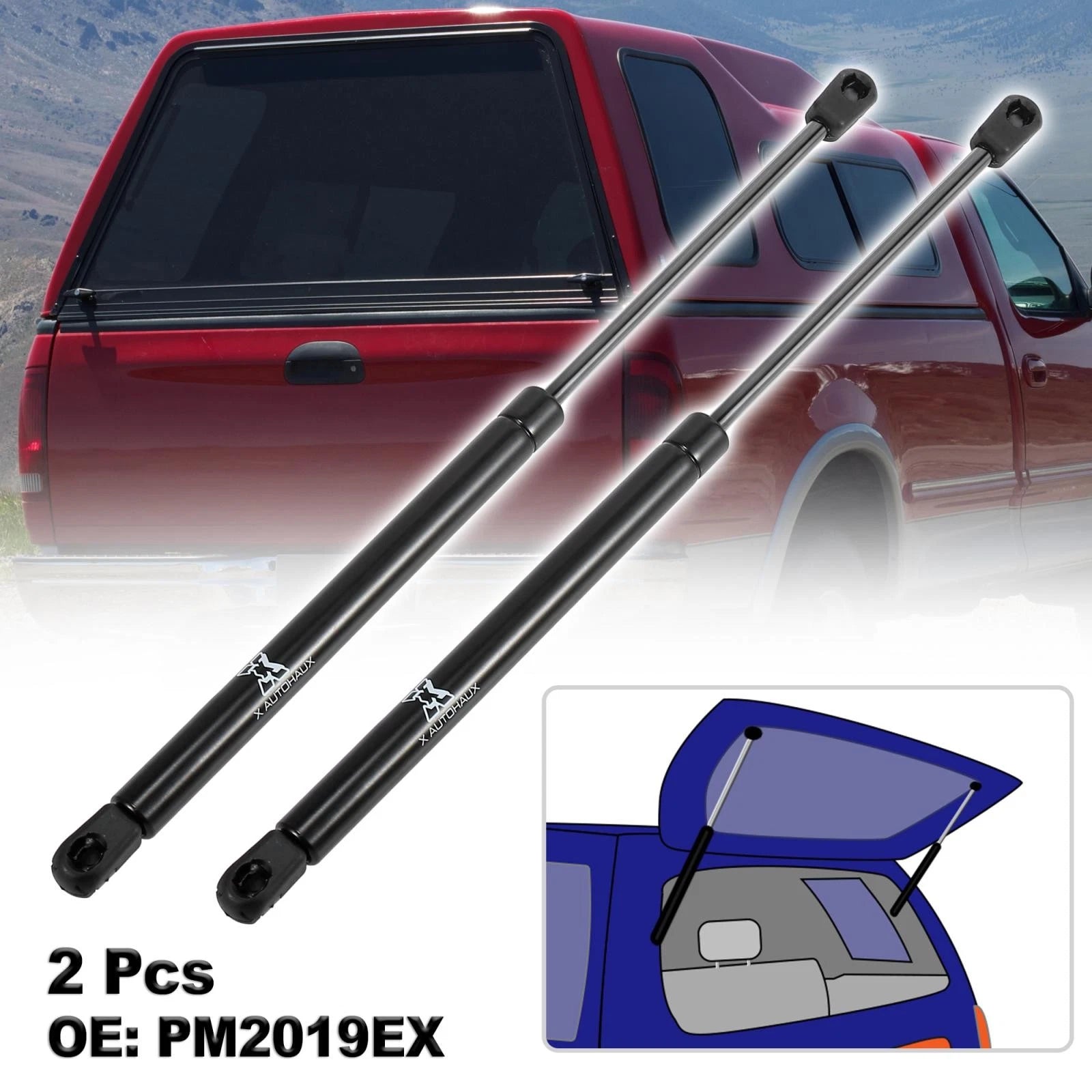 Rear Glass Window Lift Supports Struts 2pcs for Ford Excursion (2000–2005)