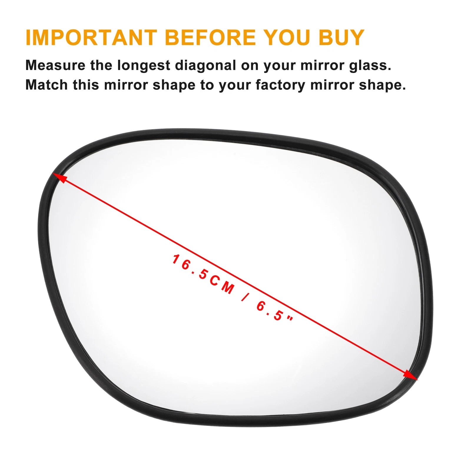 Right Side Mirror Glass w Heated Back for Toyota RAV4 (1994–2000)