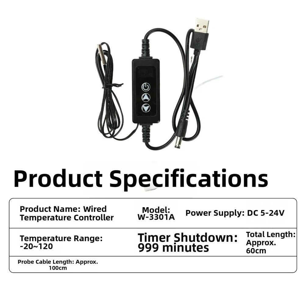 LED Digital Temperature Controller W-3301A for Brewing Fermentation (DC 5V 24V)