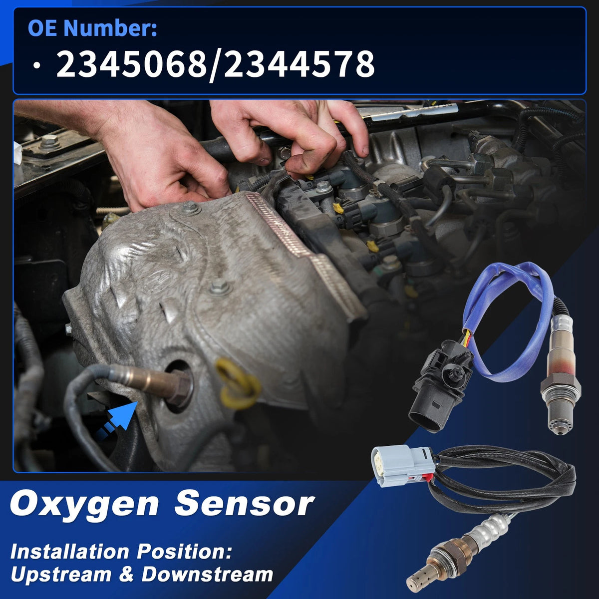 Upstream & Downstream O2 Sensors for Ford Fusion 2.0L (2013–2020) 2345068/234457