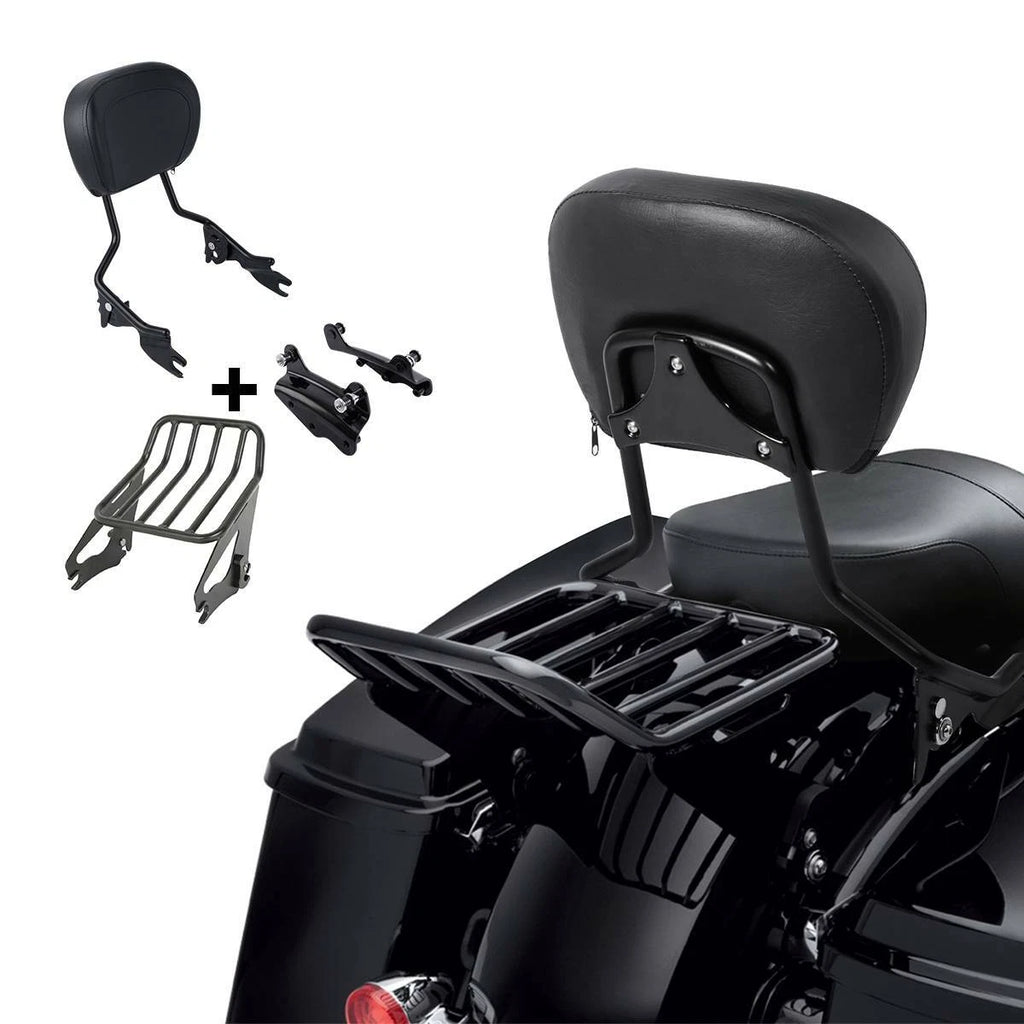 Sissy Bar Backrest Luggage Rack Docking Kit for Harley Touring (2009–2013)