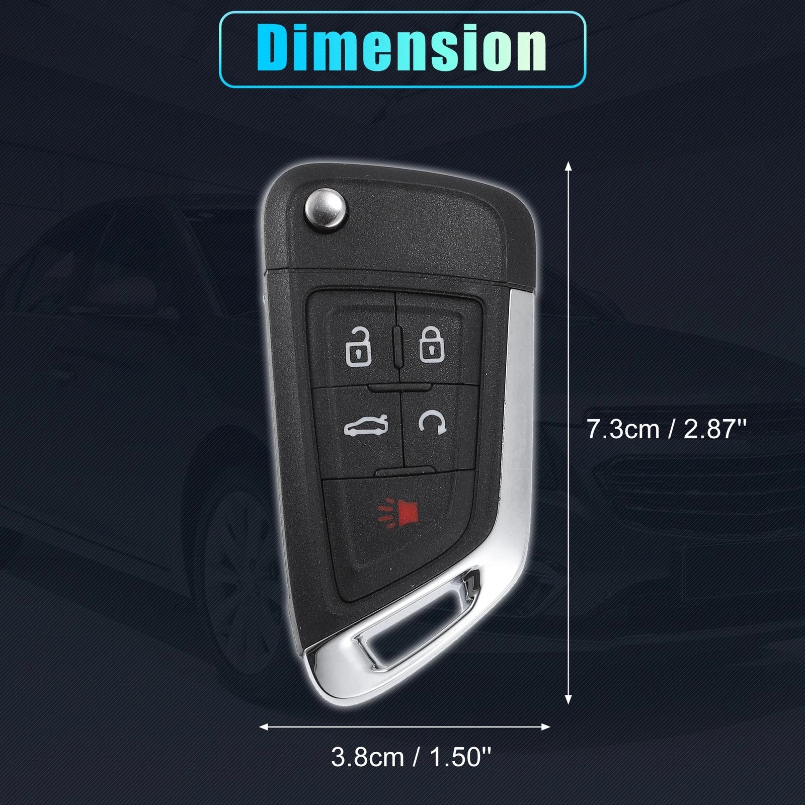 5 Button Key Fob Case Replacement Shell for Chevrolet (2005–2022)