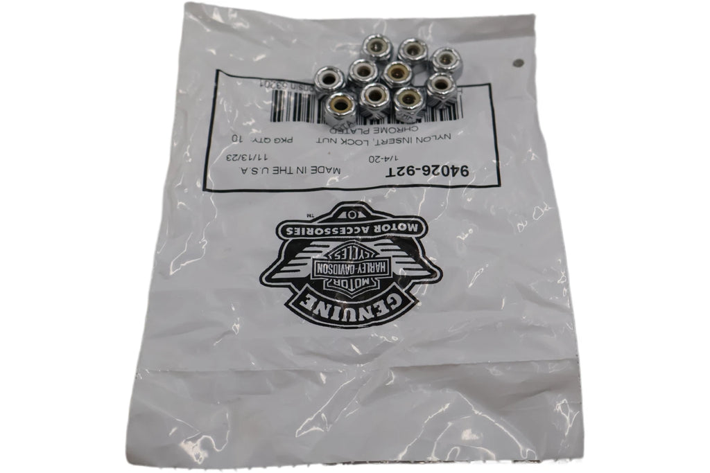 10-Pack Nylon Insert Lock Nut for Harley-Davidson (OEM 94026-92T)