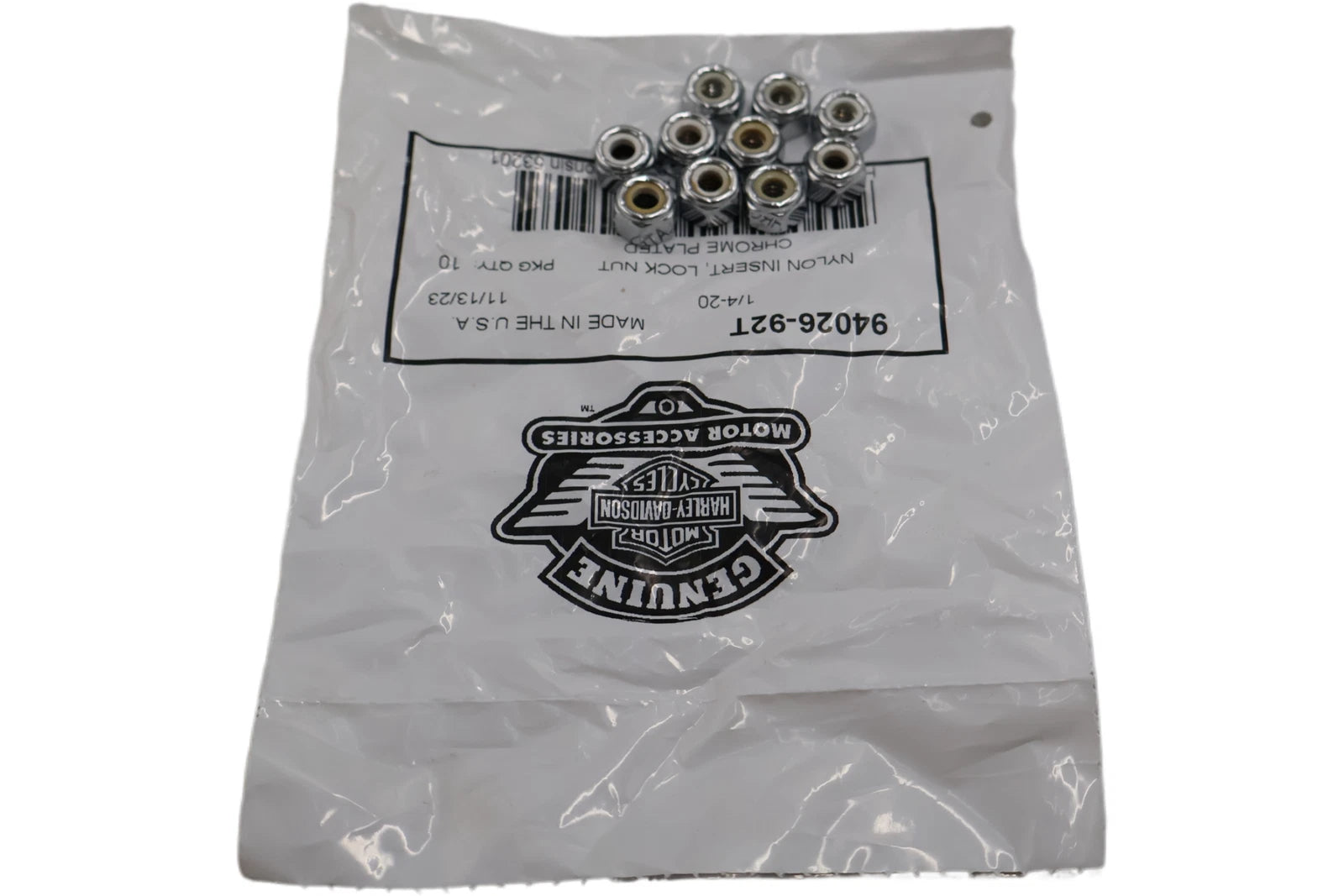10-Pack Nylon Insert Lock Nut for Harley-Davidson (OEM 94026-92T)