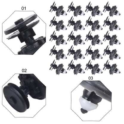 20x Black Door Trim Panel Fixing Rivets for Ford Focus