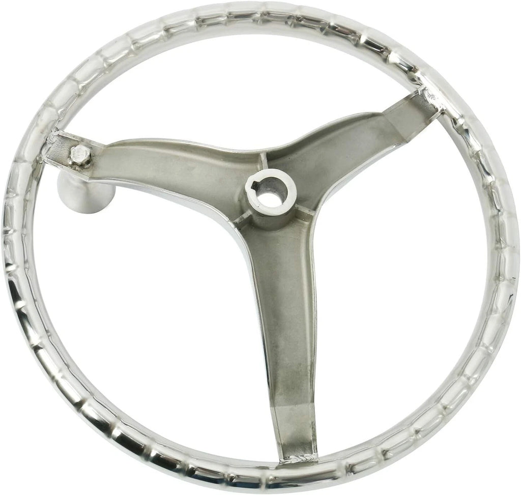 3 Spoke Stainless Steel Steering Wheel for Boat (13.5" Dia)