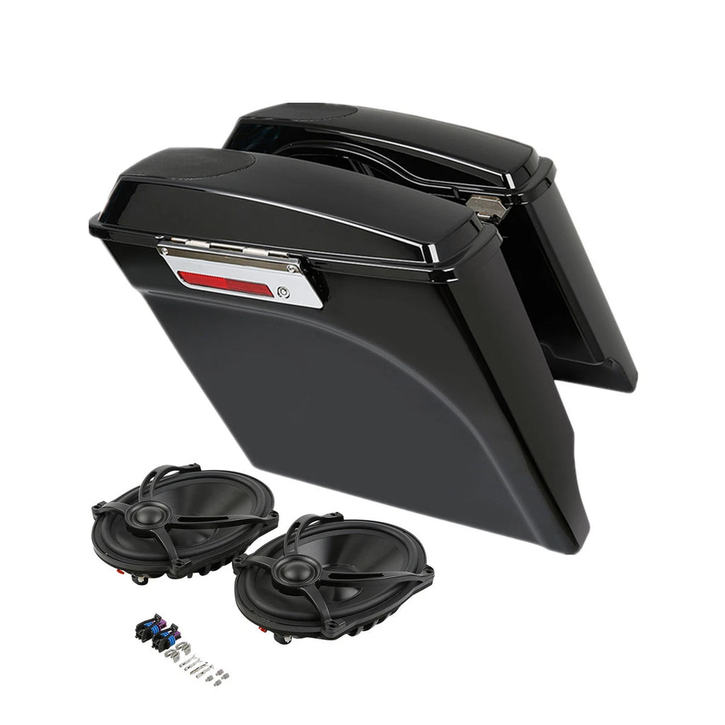 5" Stretched Saddle Bags & Speakers for Harley Touring (1993–2013)