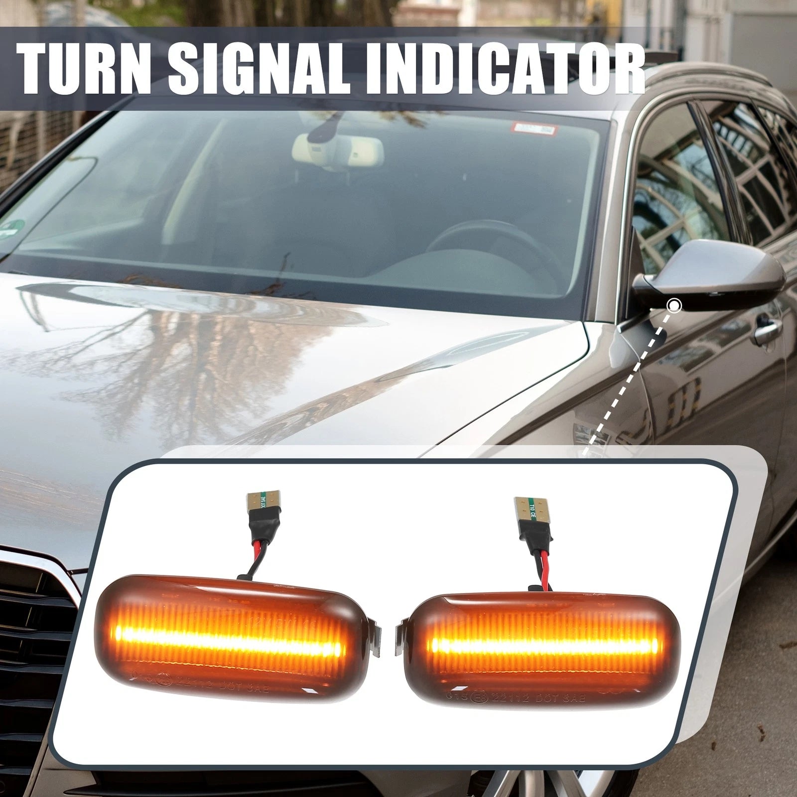 LED Side Indicator Repeater Light Pair for Audi A3 A4 A6 (2008–2015)