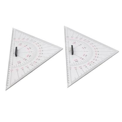 Set of 2 Navigation Chart Plotting Triangle Rulers 300mm