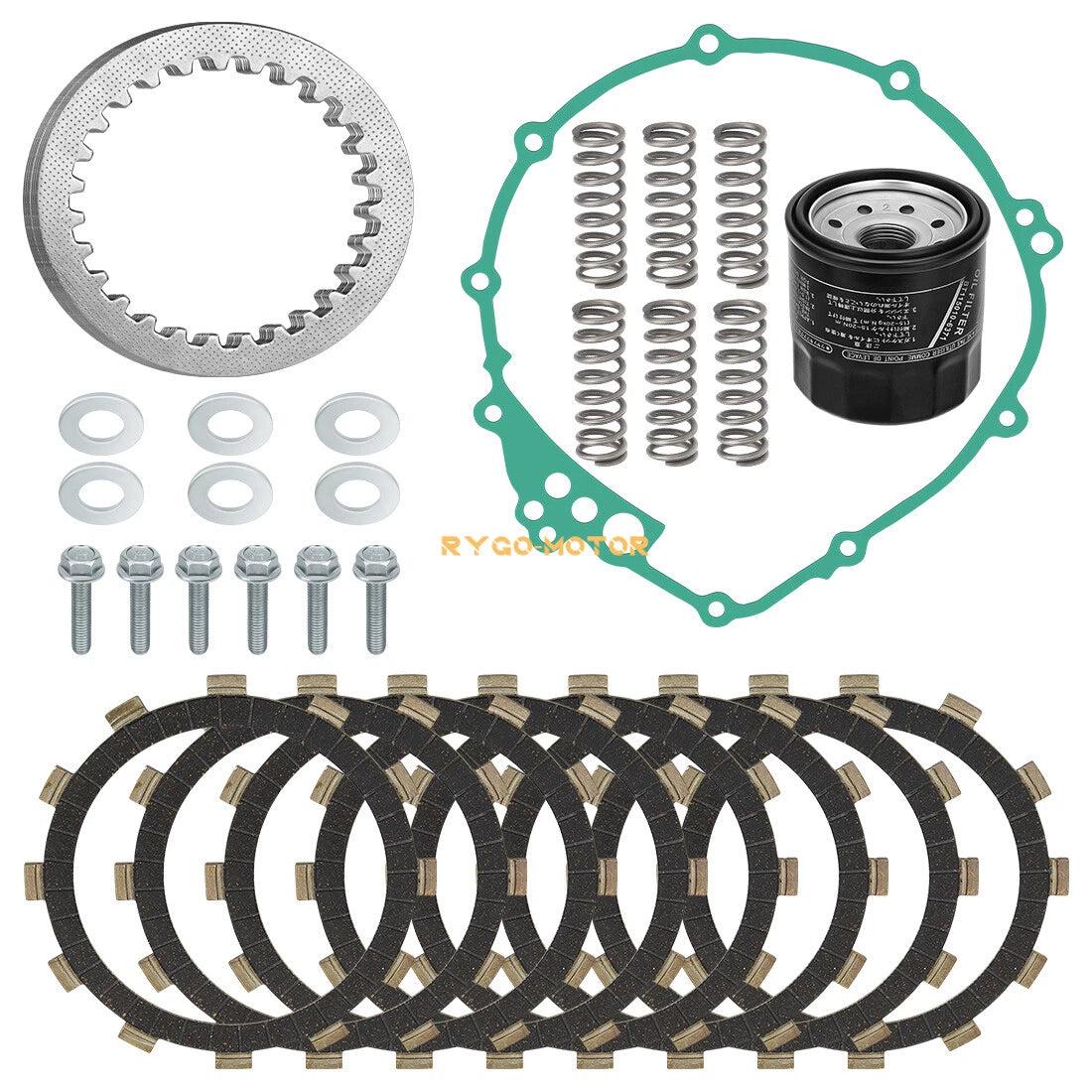 Clutch Friction Plates Springs Kit for Yamaha YZF R6 (2003–2005), YZF R6S (2006–2009)