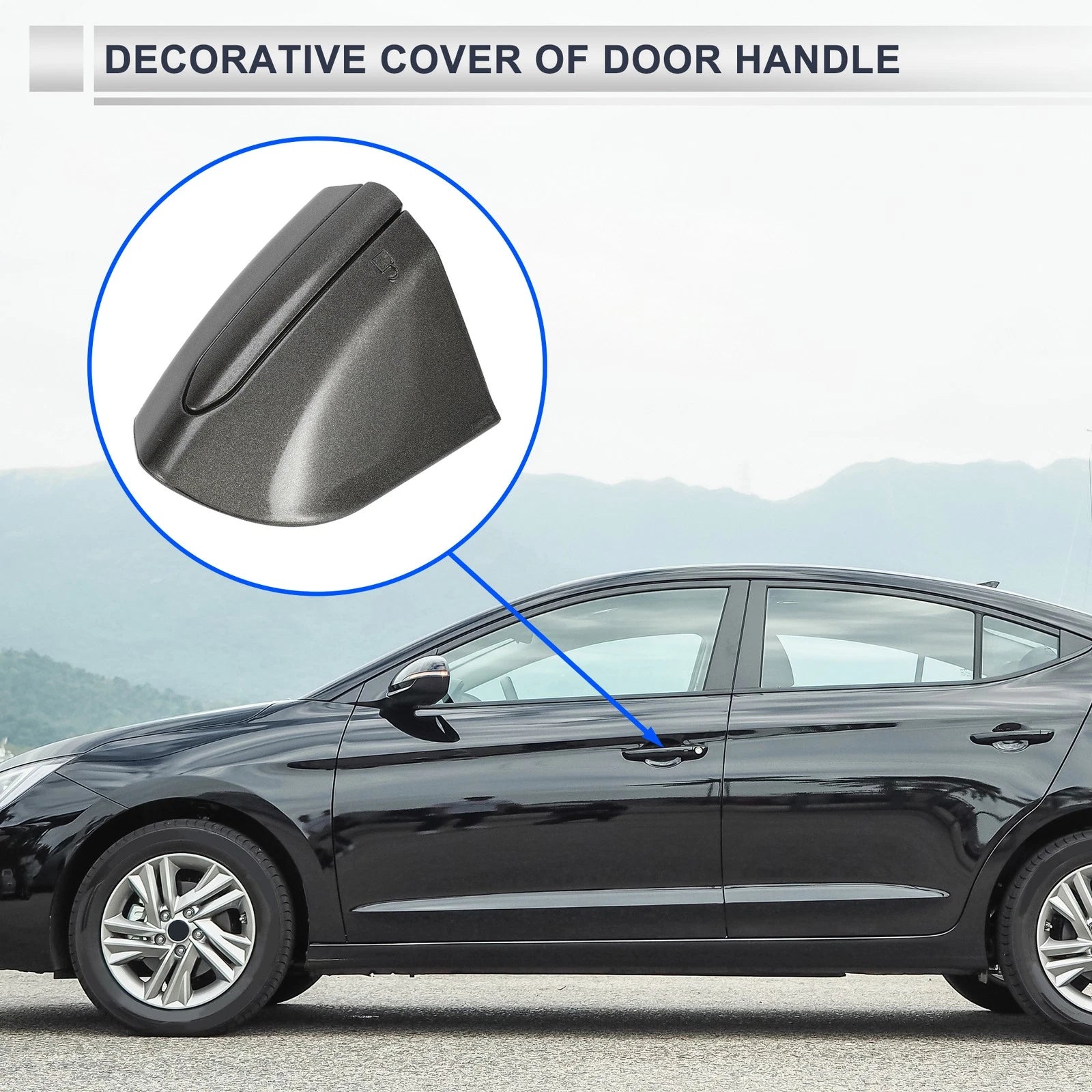 Front Left Door Handle Protector for Ford Mondeo Edge Taurus (2013–2020) Gray