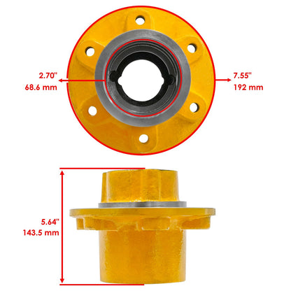 Front Wheel Axle Hubs Replacement for John Deere 4320 4430 4440 (6-Bolt)