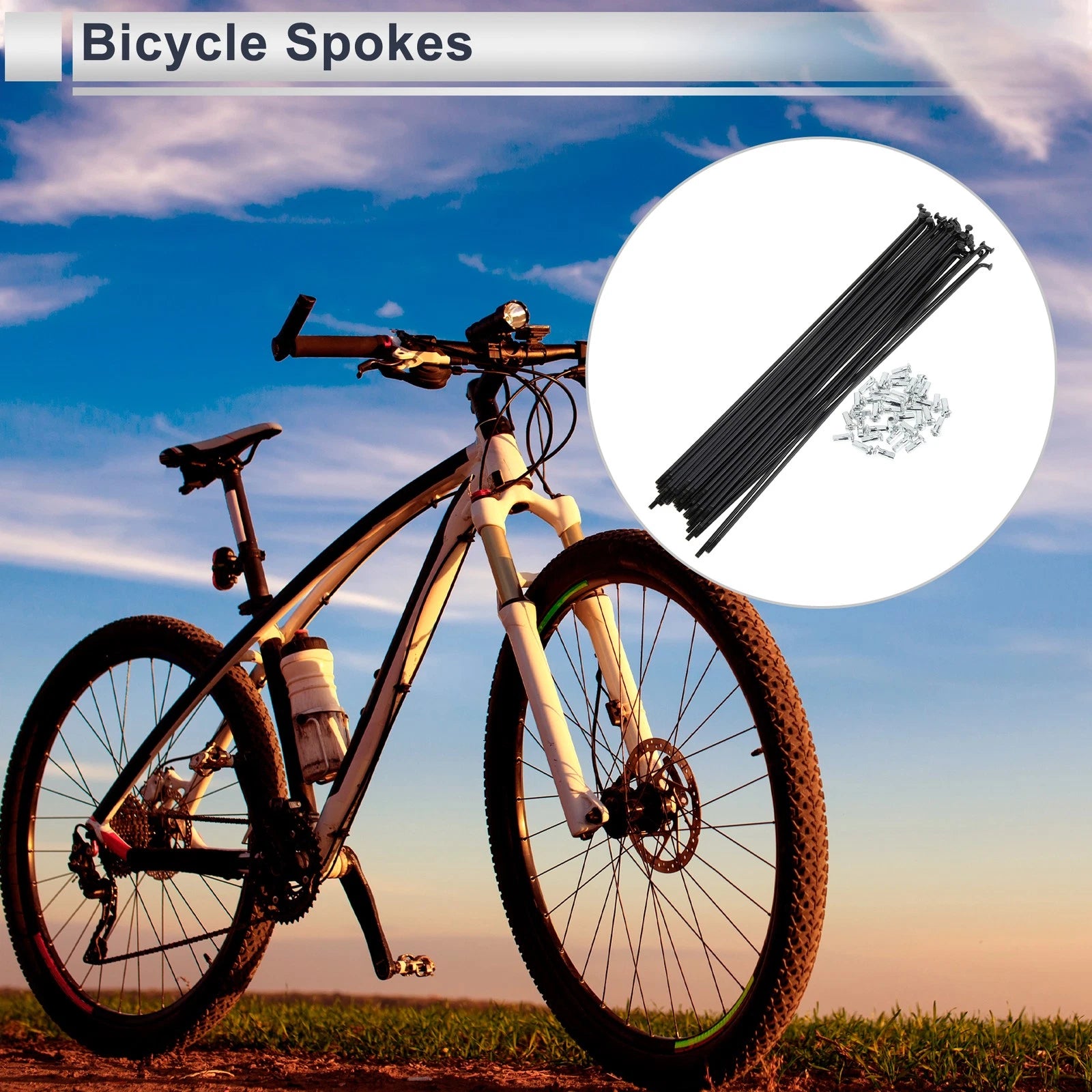Bicycle Spokes Nipple Replacement Set 249mm for Universal Use (All Years)