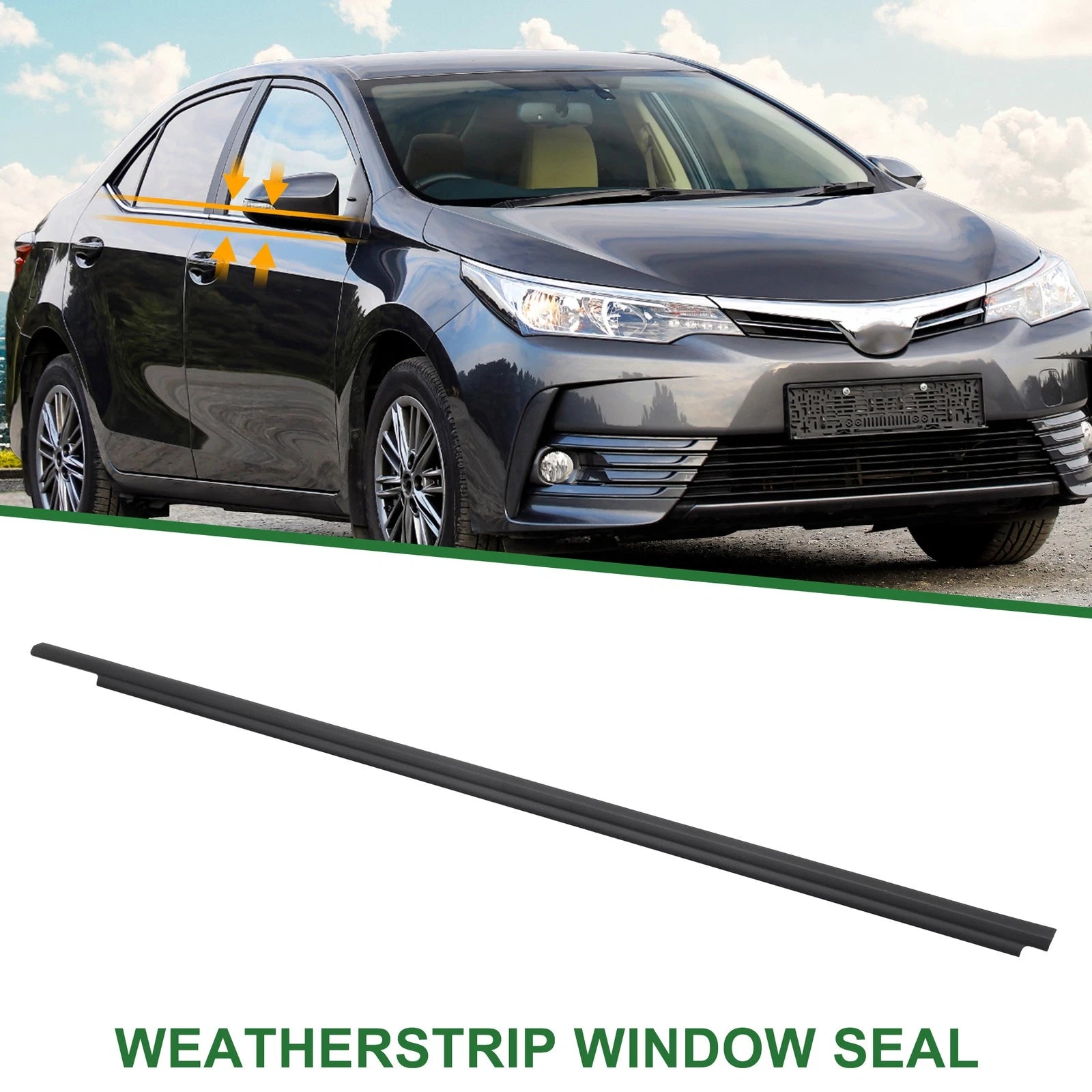 1pc Front Left Window Weatherstrip Seal Replacement for Toyota Corolla (1997–2002)