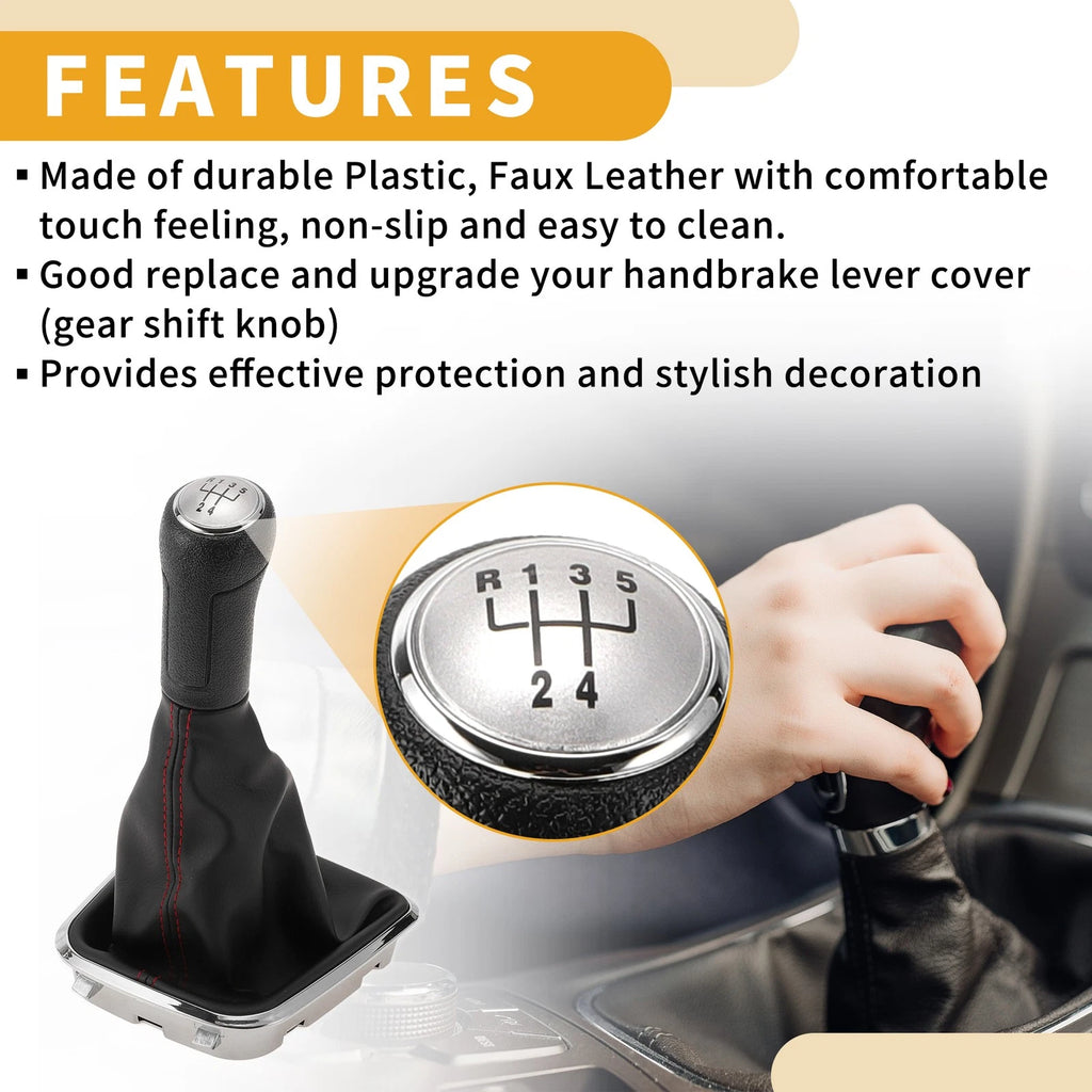 Gear Shifter Knob with Cover Replacement for VW Polo (2014–2017)