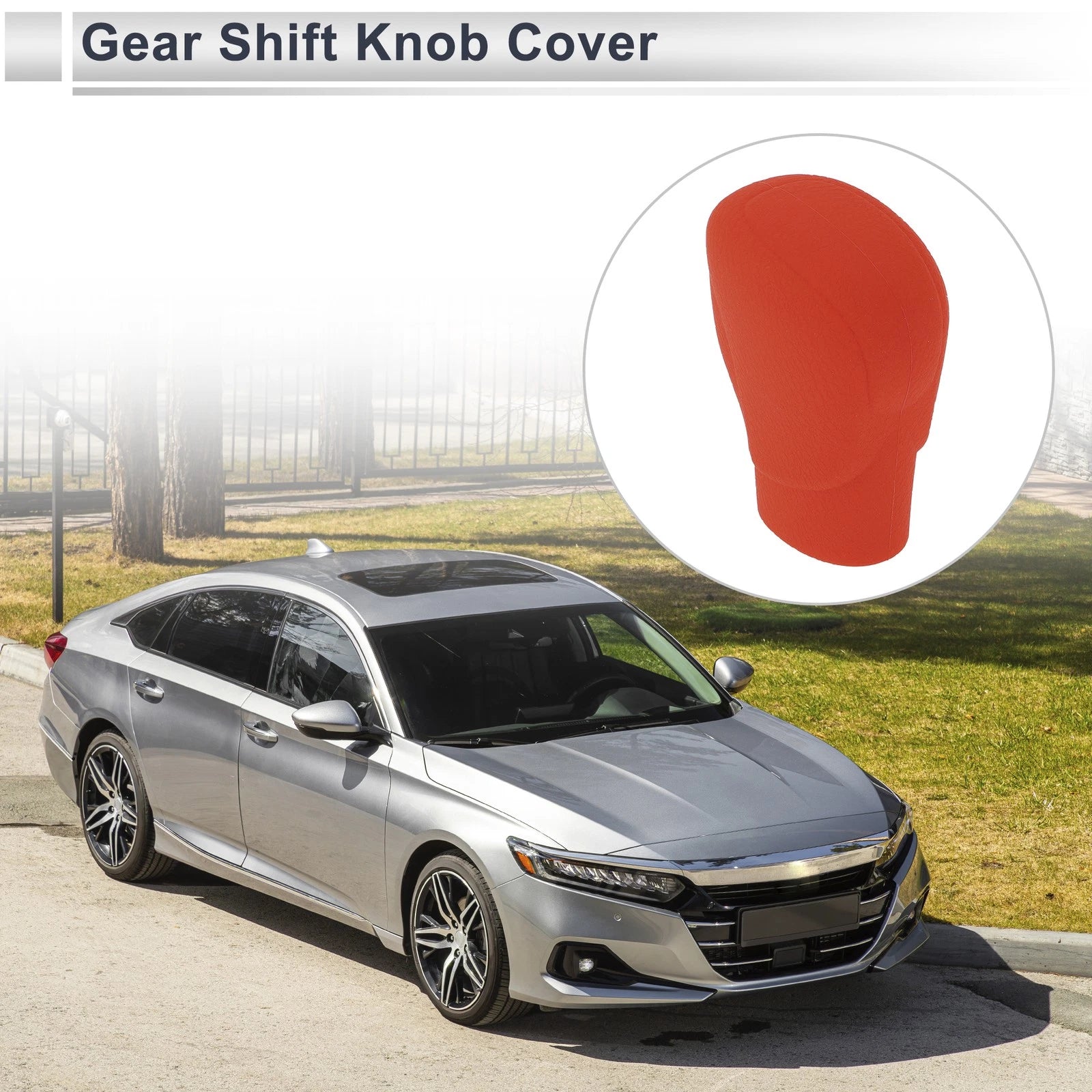 Gear Shift Knob Cover Replacement Red Silicone for Honda Accord (2018–2022)