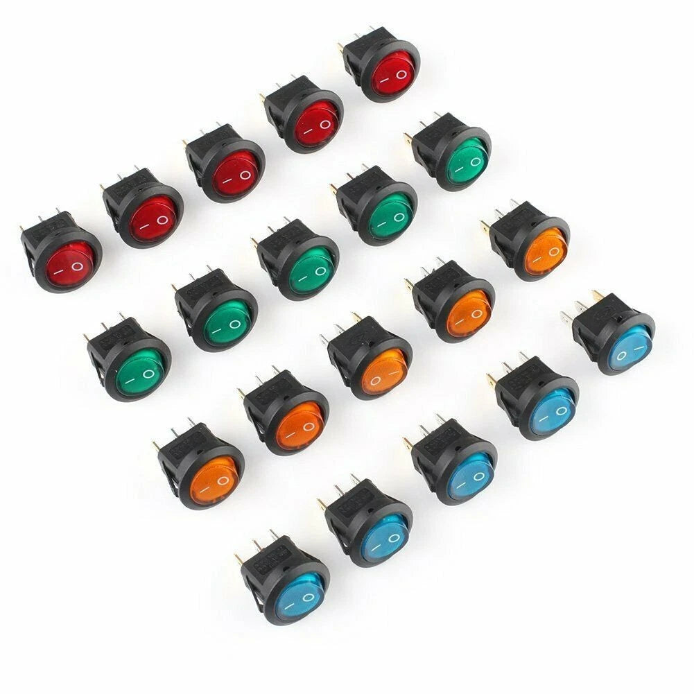 Rocker Switch 20x Illuminated for Boat Dash (Electrical)