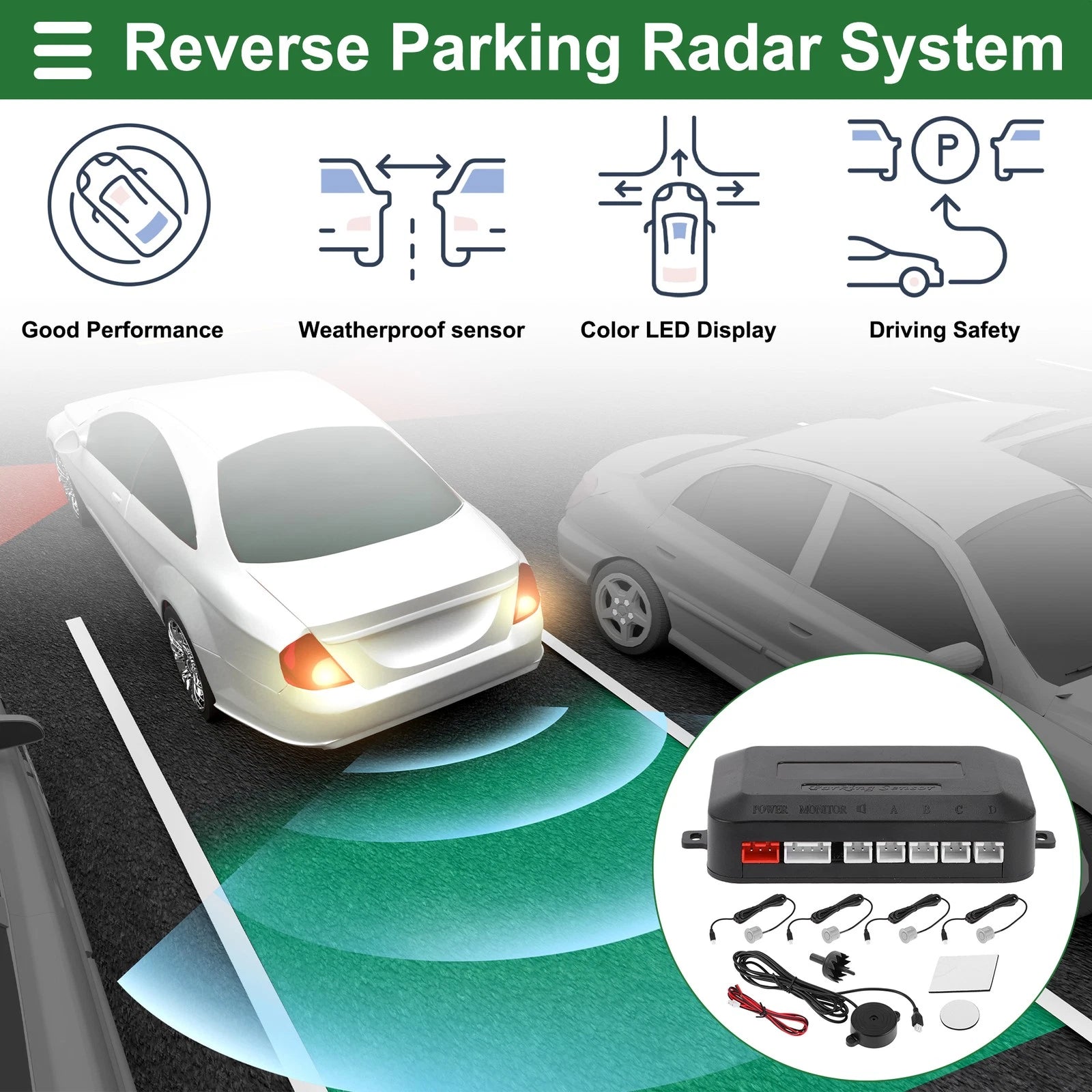 Set of 4 Reverse Parking Sensors for