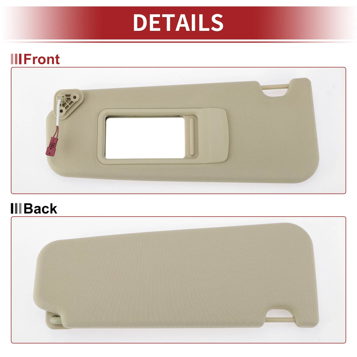 Left Sun Visor w/ Mirror for BMW 3 Series E90 E91 (2005–2013) No. 511672 52009 Beige