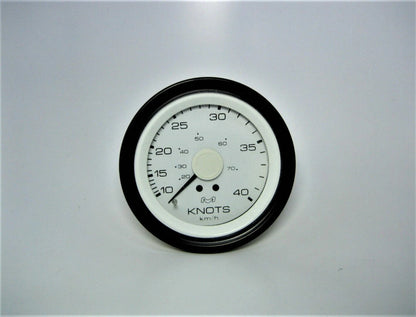 Medallion SS-124-30W Gauge Kit for 0-40 Knots, White Face, Black Bezel