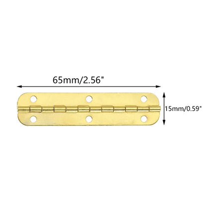 6Pcs Gold Hinges for Wooden Box Toolbox Wine Chest (65mm x 15mm)