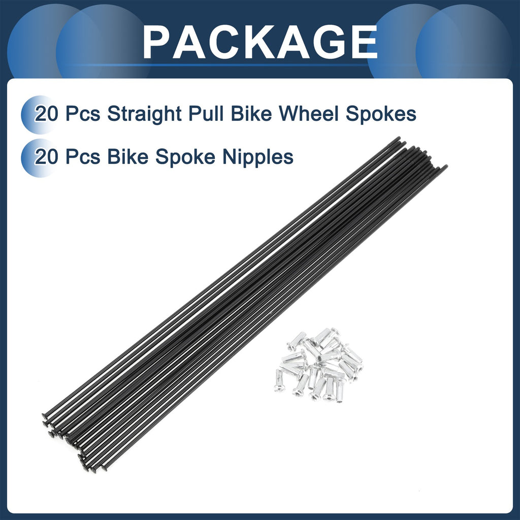 Straight Pull Bicycle Spokes 245mm Replacement for 20in Wheel (245mm)