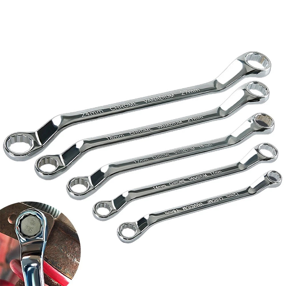 Offset Box End Wrench Spanners for Metric 45-Degree Long Double Ring