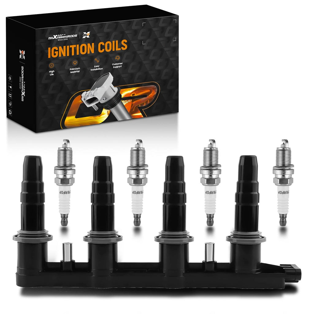 Ignition Coil & 4 Spark Plugs for Chevrolet Aveo Pontiac Suzuki Swift (2004–2011) UF620