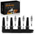 Ignition Coil & 4 Spark Plugs for Chevrolet Aveo Pontiac Suzuki Swift (2004–2011) UF620