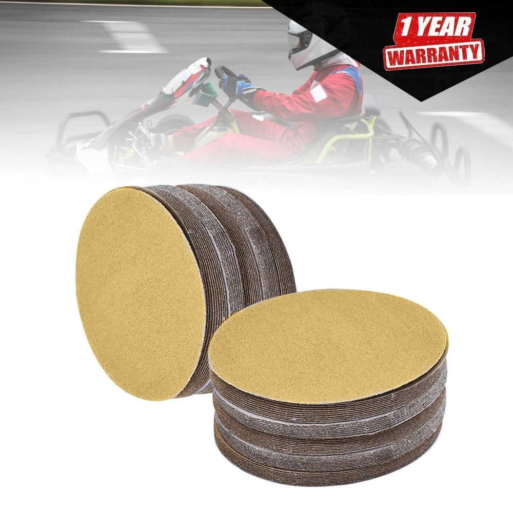 100 Pcs 5" Hook Loop Sanding Discs 320 Grit