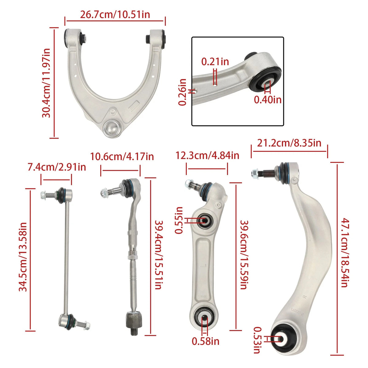 10PCS Control Arm Set for BMW 5 Series 640i 650i (F10)