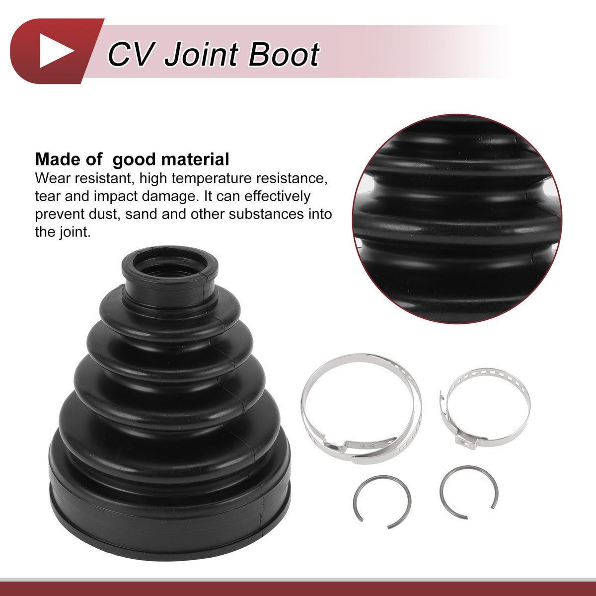 Inner CV Joint Boot Kit with Clamps for Toyota Highlander (2008–2013)