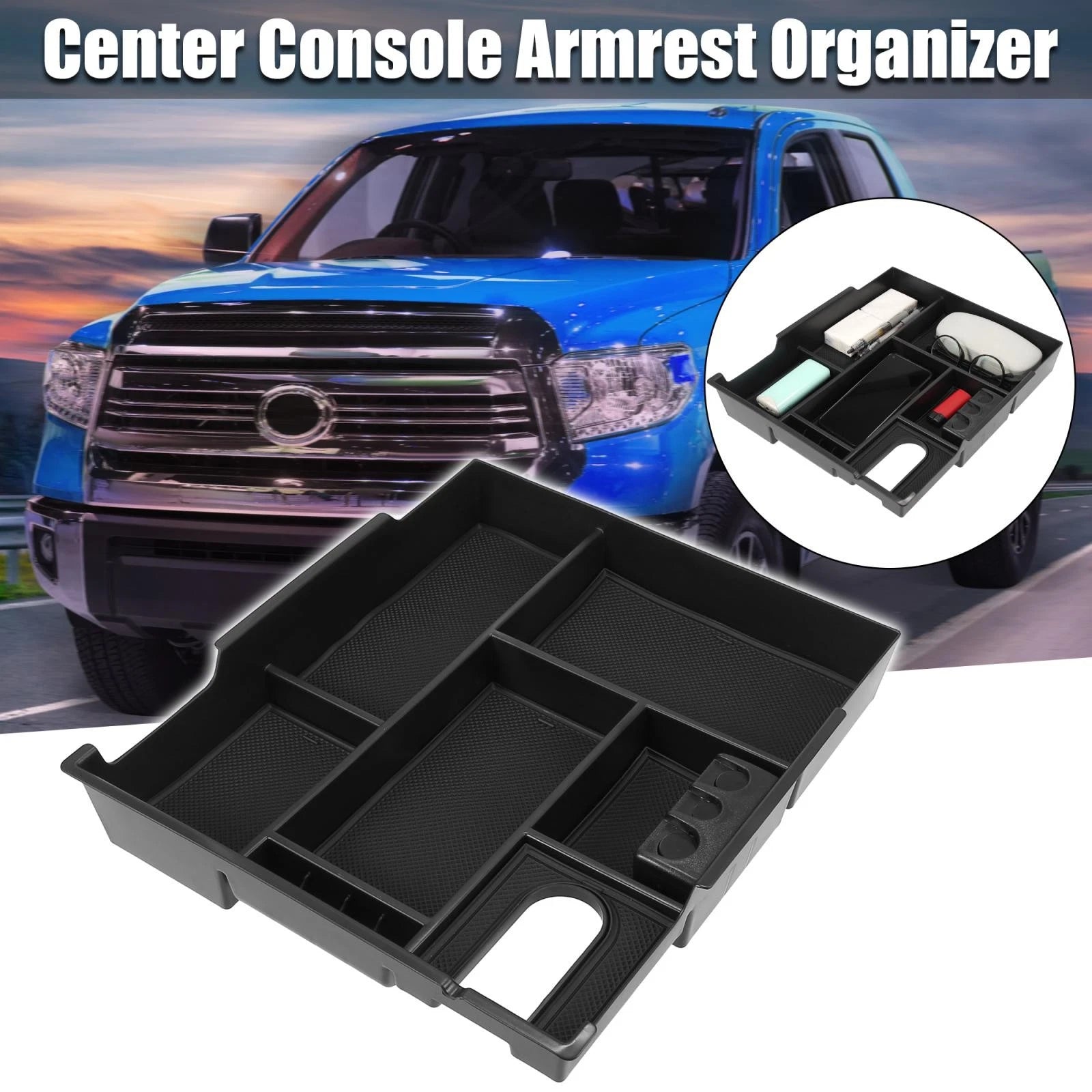 Car Center Console Organizer Storage Tray for Toyota Tundra (2014–2019)