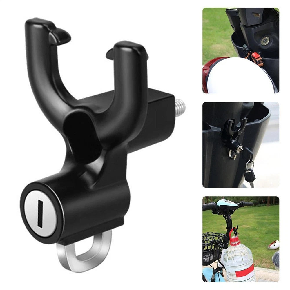 Helmet Hook Lock for Motorcycle Scooter with 2 Keys Anti-Theft Design