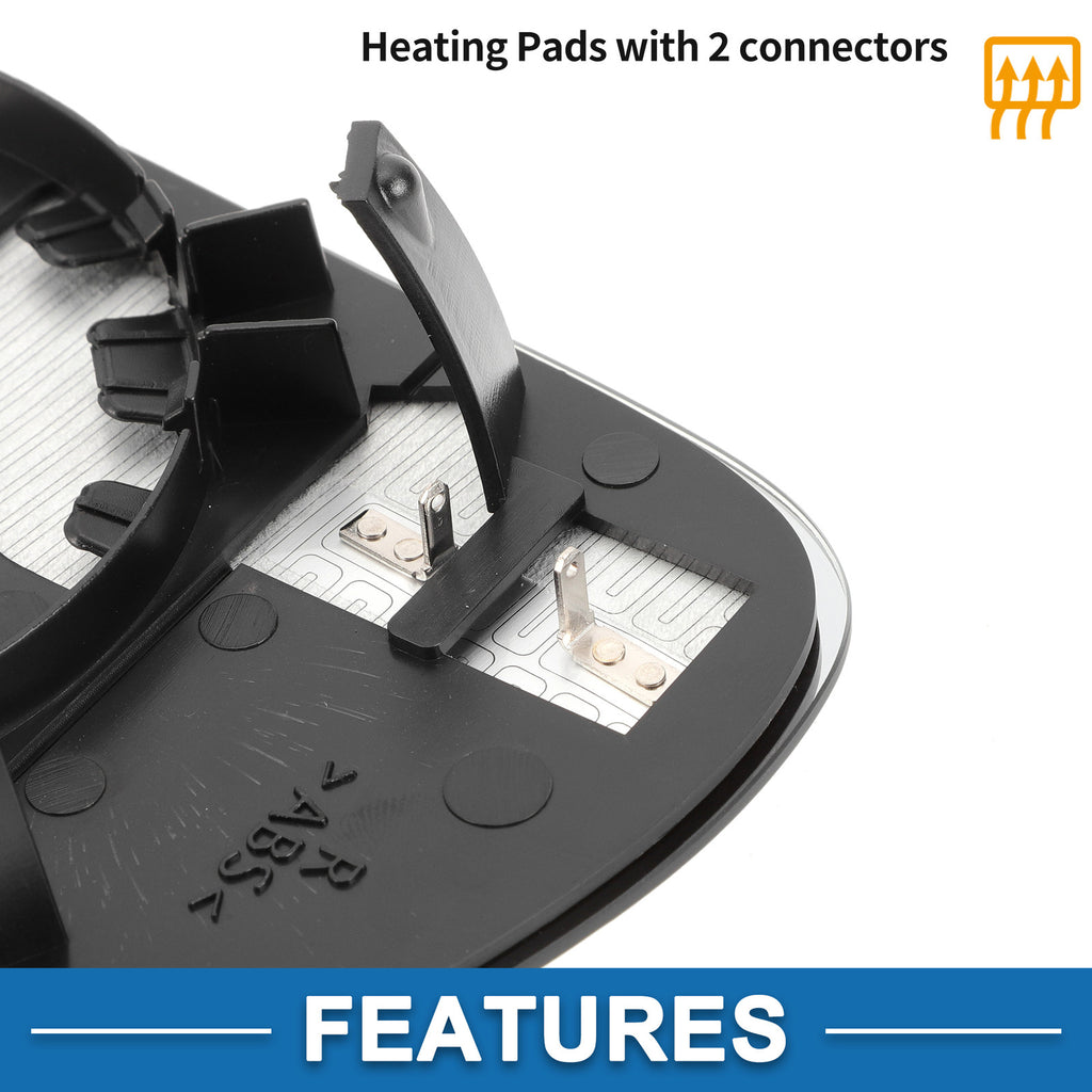 Heated Right Side Mirror Glass Replacement for Volkswagen Fox (2003–2010)