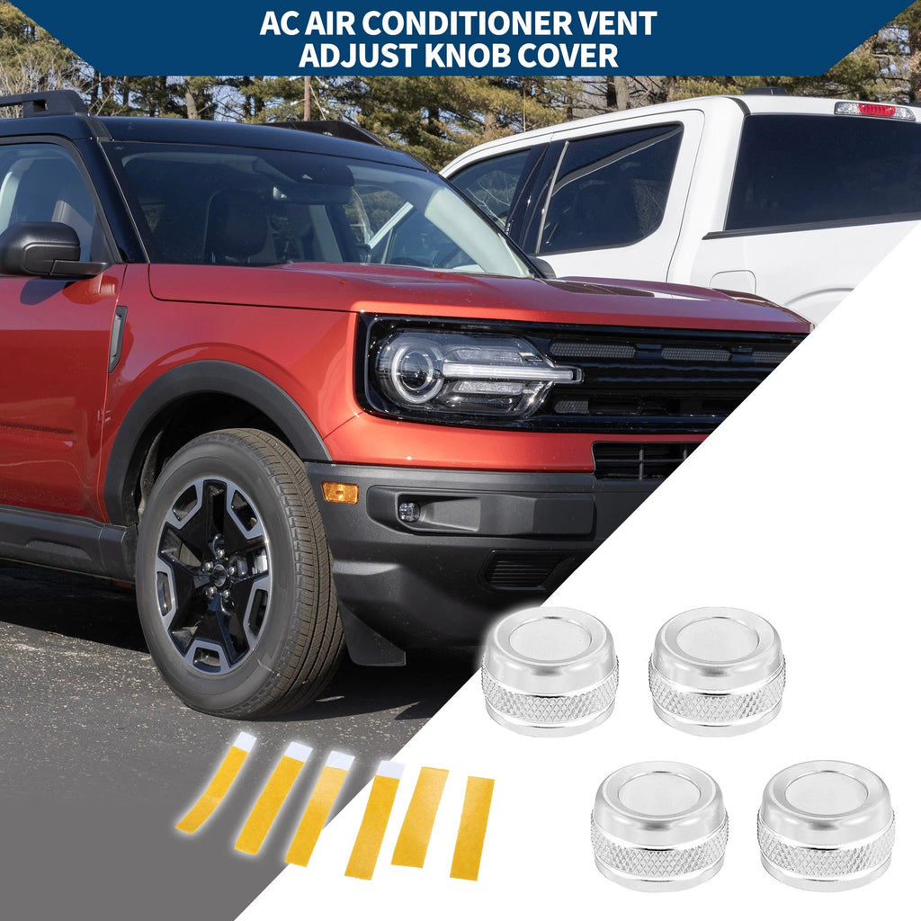 AC Vent Adjust Switch Knob Cover Set for Ford Bronco Sport (2021–2023)