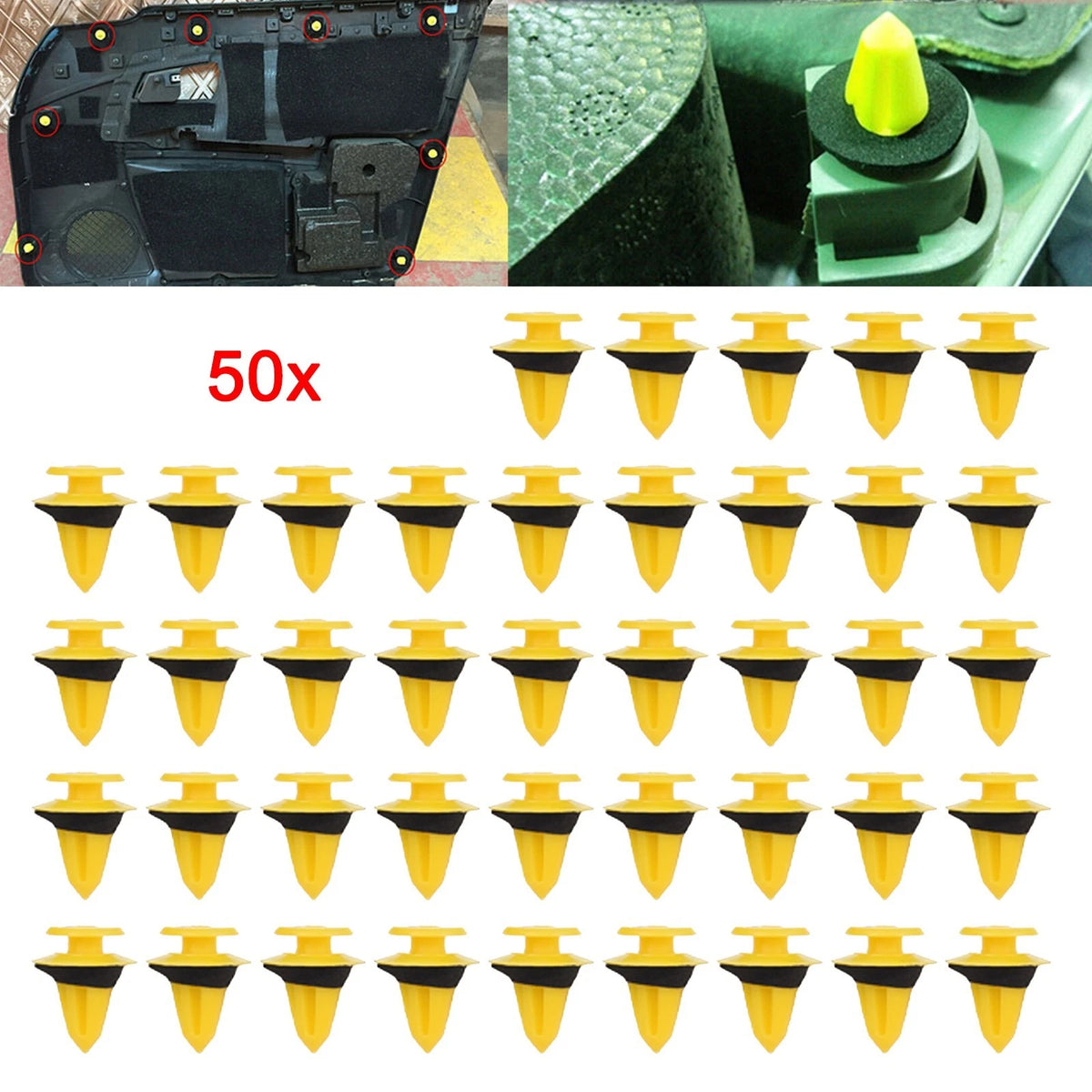 Set of 10 Plastic Door Trim Clips for Ford Focus (2002–2011) & Kia (2000–2019) 1008068