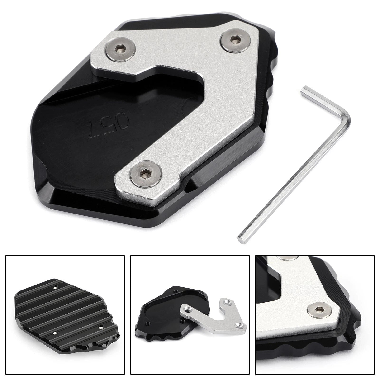 CNC Side Stand Extension Kickstand Enlarger Plate for BMW F750GS (2018–2019)