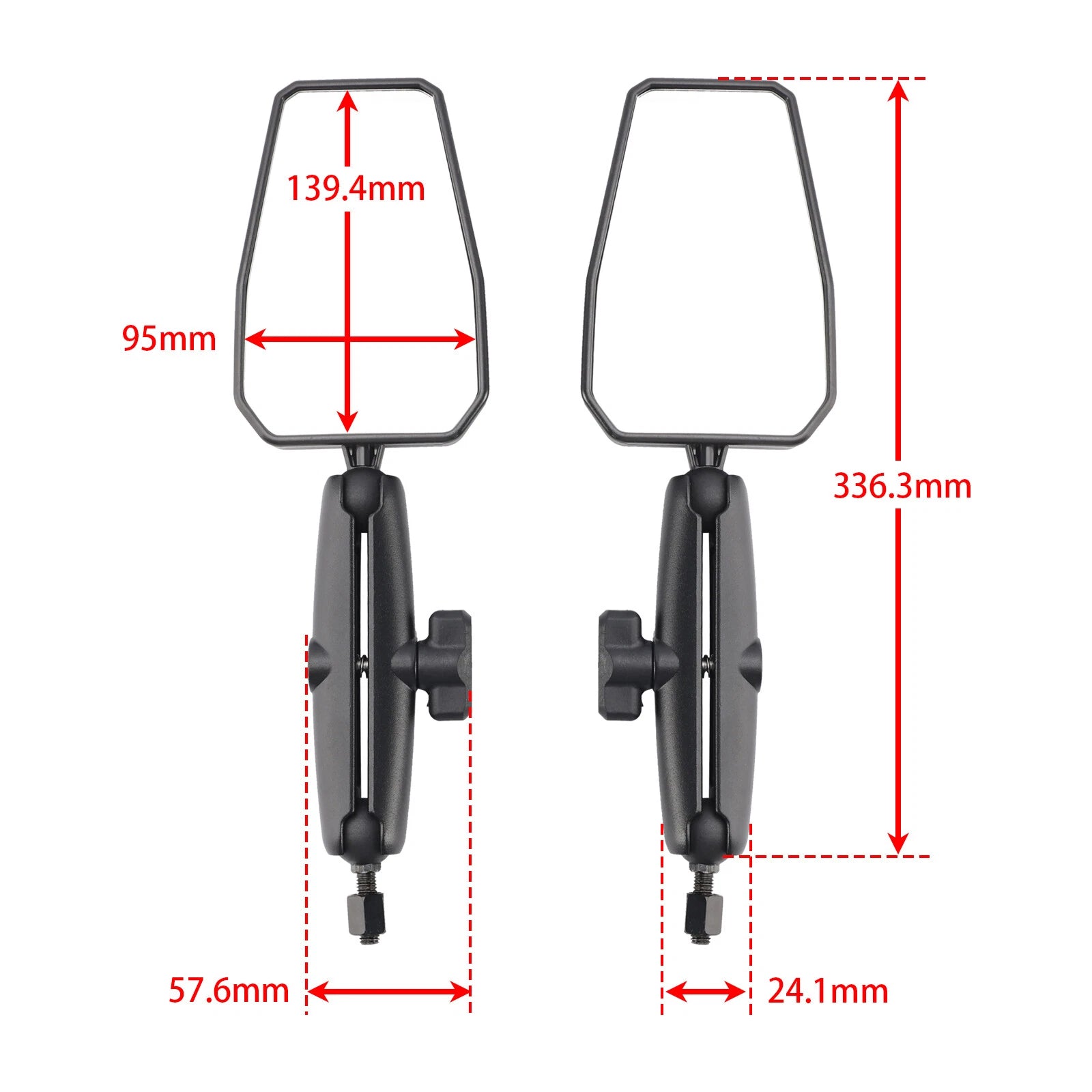 Enduro Supermoto Mirror Kit 8mm 10mm for Adventure Motorcycle (Universal)