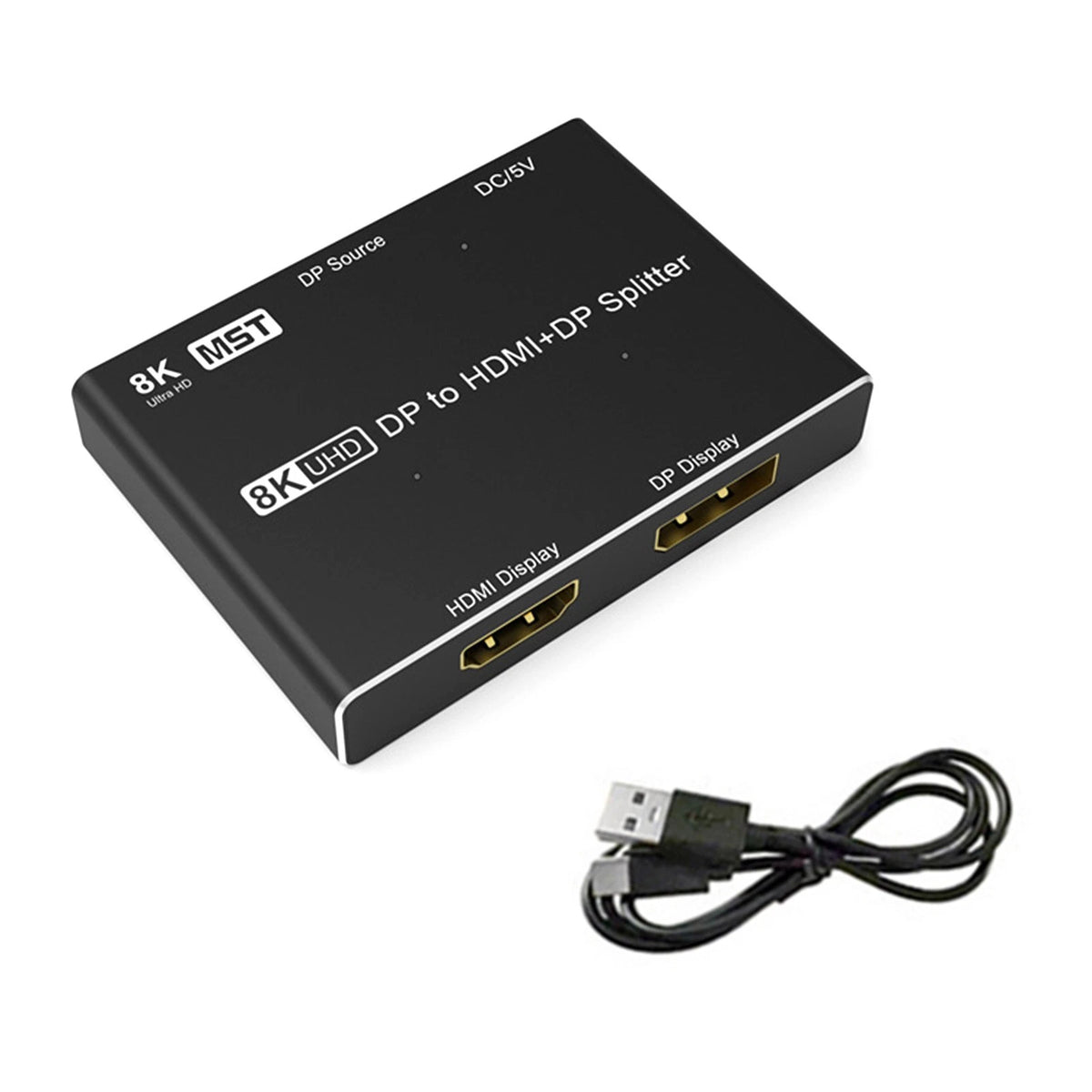 1x2 MST Splitter Repeater for HDMI/DP (Supports HDR, 8K 30Hz)